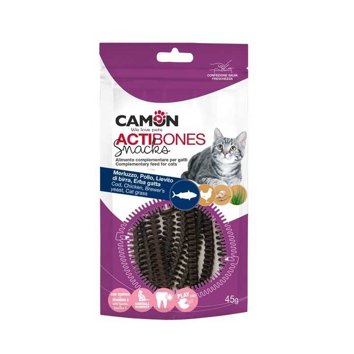 Camon Actibones Snack Con Merluzzo, Pollo & Lievito Di Birra 45 Gr.