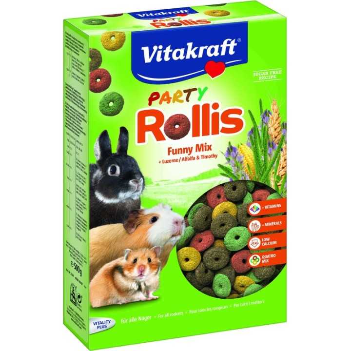 Vitakraft Party Rollis Mix Croccantini Per Roditori Scatola 500 Gr.