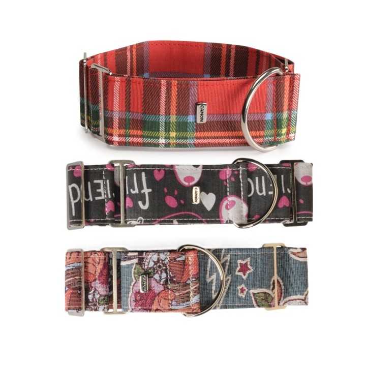 Camon Collare Semistrangolo Per Levriero Mod. Newspaper