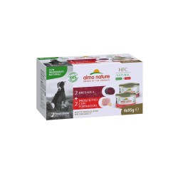 Almo Nature Dog Hfc Complete  Multipack (Bresaola / Prosciutto & Formaggio) 4 X 95 Gr.