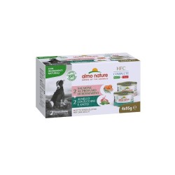 Almo Nature Dog Hfc Complete  Multipack (Salmone Al Profumo Di Rosmarino / Agnello Con Zucchine & Aneto) 4 X 95 Gr.