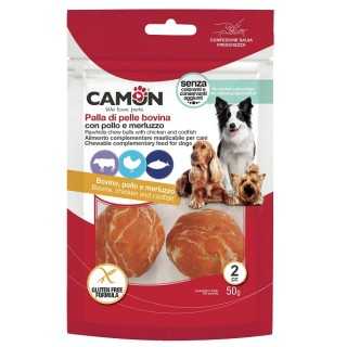 Camon Palla Di Pelle Bovina Con Pollo & Merluzzo 50 Gr. / 2 Pz.