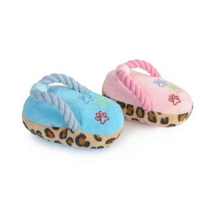 Camon Gioco Ciabattine Infradito In Peluche Con Corda & Squeaker 16 Cm.