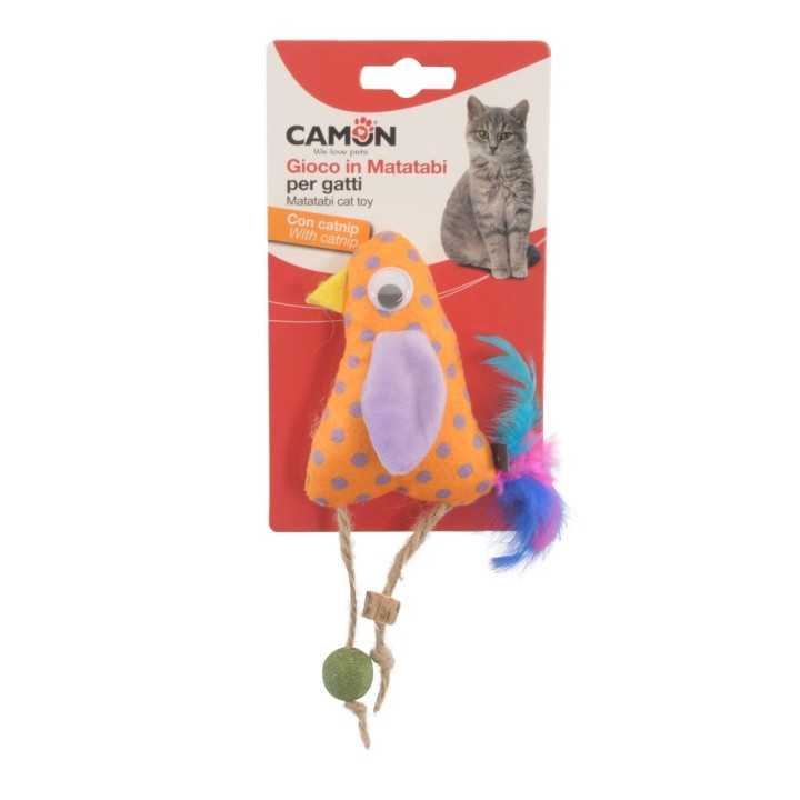 Camon Gioco Pollo In Poliestere & Matatabi Con Catnip 10 Cm.