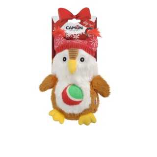 Camon Gufo Natalizio In Peluche Con Palla Da Tennis 27 Cm.