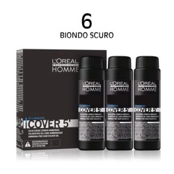 Cover 5' Colore senza ammoniaca 6 biondo scuro 3x50ml - L'Oréal Professionnel Homme