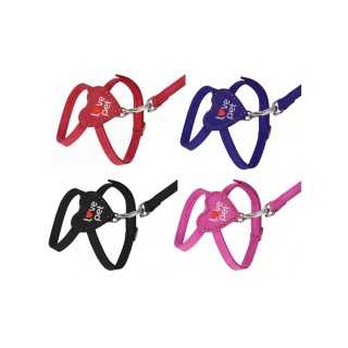 Camon Parure In Pelle Con Guinzaglio Mod. Love Pet 10 X 1200 Nera