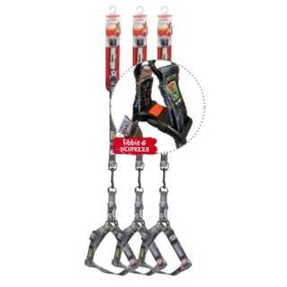 Camon Pettorina Con Fibbia Di Sicurezza (15 X 300-370 Mm.) + Guinzaglio (15 X 1200 Mm.)