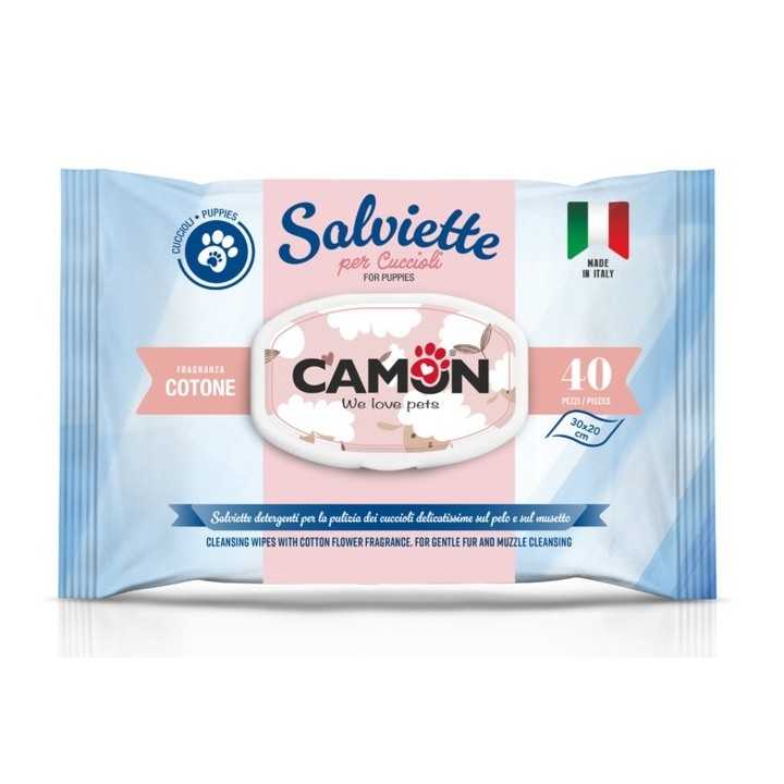 Camon Salviette Detergenti Cotton Per Cuccioli 40 Pz.