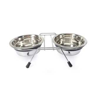 Camon Set Completo Stand + 2 Ciotole (19 Cm. / 2 X 1600 Ml.)