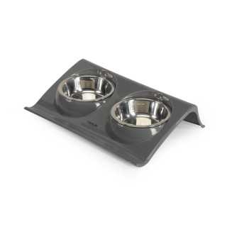 Camon Vassoio Plastica Con Doppia Ciotola In Acciaio 300 Ml.