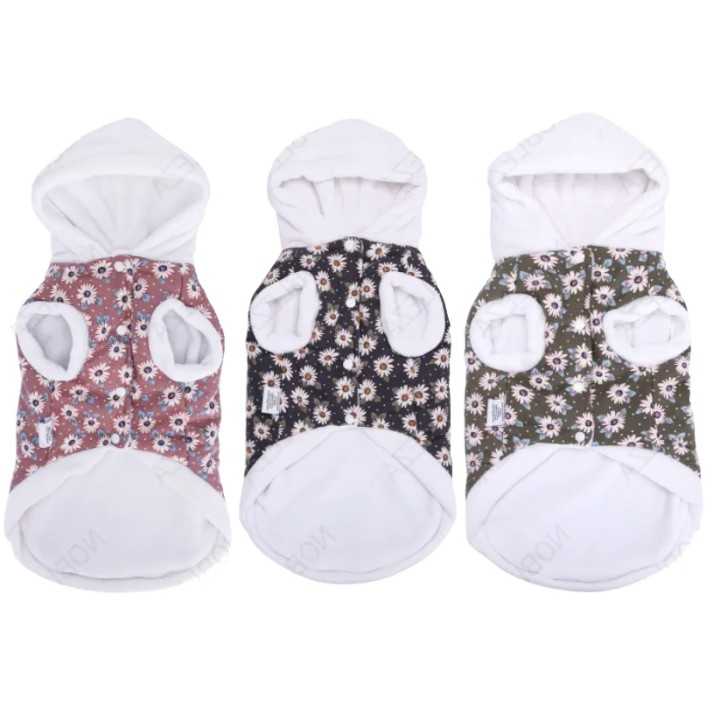 Cappottino Imbottito A Stampa Floreale Con Cappuccio