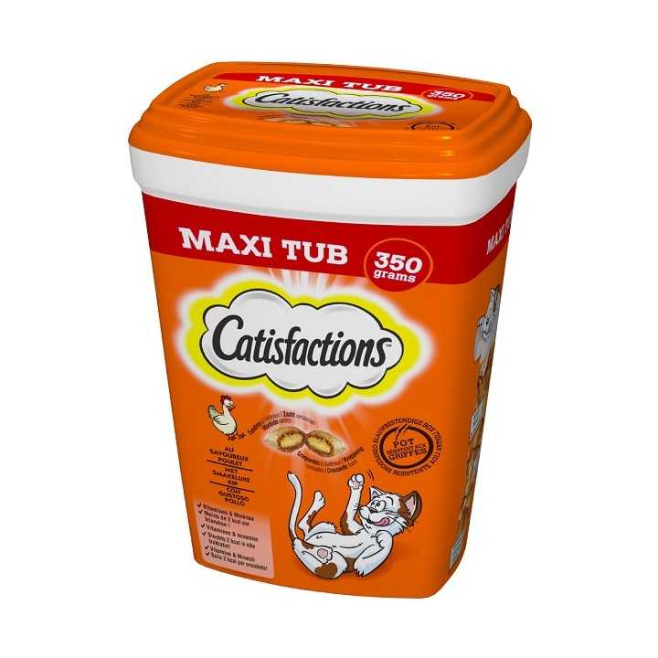 Catisfaction Snack Pollo Maxi Tub 350 Gr.