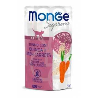 Monge Supreme Buste Kitten Tonno, Quinoa & Baby Carrots 80 Gr.