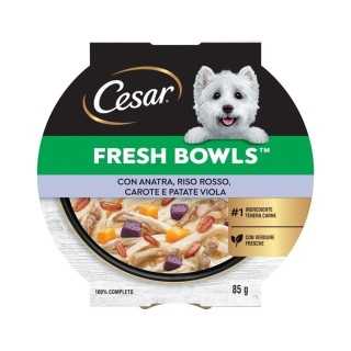 Cesar Fresh Bowls Anatra, Riso Rosso, Carote & Patate Viola 85 Gr.