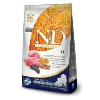 N&D Dog Ancestral Grain Puppy Medium/Maxi Agnello & Mirtillo 2,5 Kg.