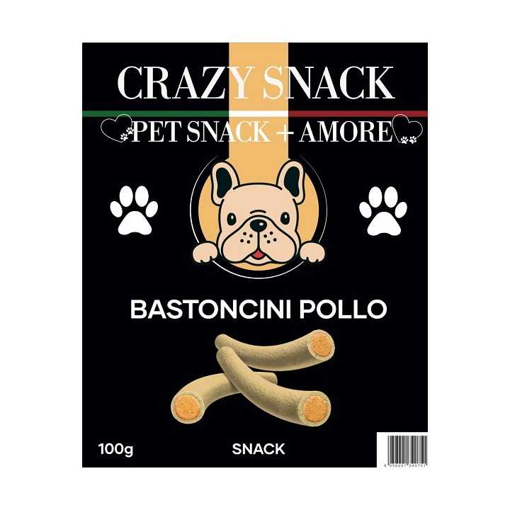 Crazy Snack Dog Bastoncini Pollo 100 Gr. (Pet Snack + Amore)