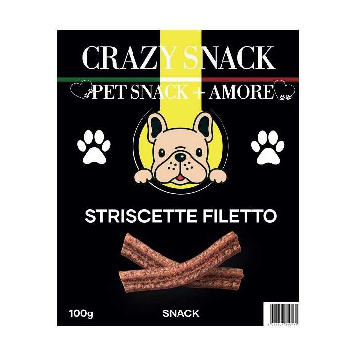 Crazy Snack Dog Striscette Filetto 100 Gr. (Pet Snack + Amore)