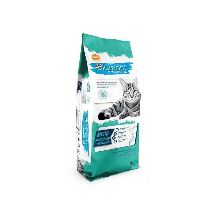 Diamant Top Premium Quality Micio Sterilizzato Pesce Azzurro 2 Kg.