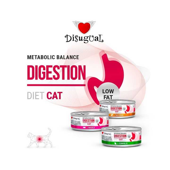 Disugual Diet Cat Digestion Low Fat Coniglio 85 Gr.