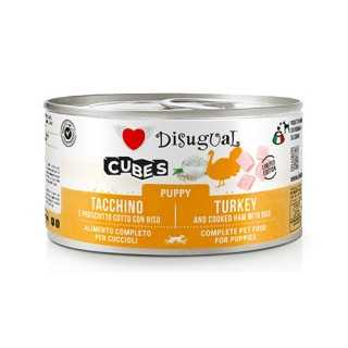 Disugual Dog Cubes Puppy Tacchino, Prosciutto Cotto & Riso 150 Gr.