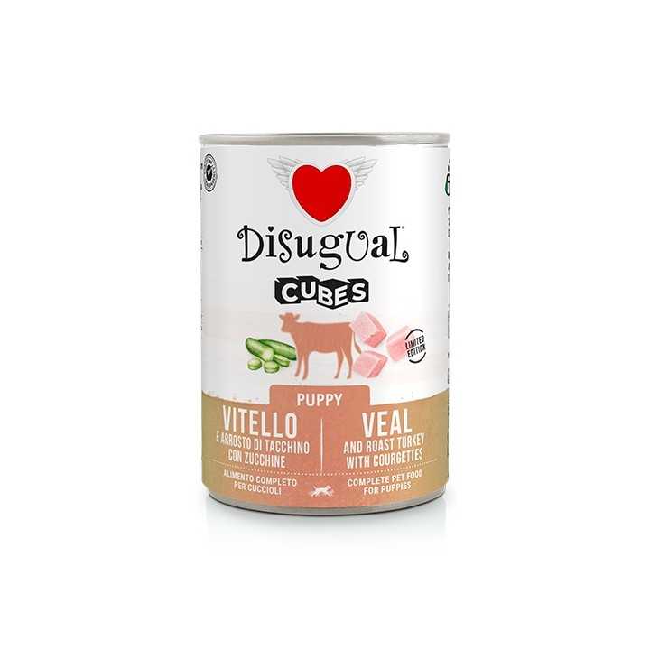 Disugual Dog Cubes Puppy Vitello, Arrosto Di Tacchino & Zucchine 400 Gr.