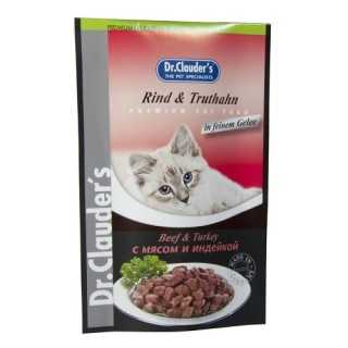 Dr.Clauder'S Cat Premium Manzo & Tacchino In Gelatina 100 Gr.