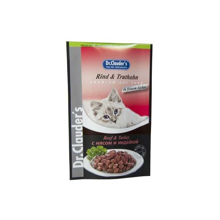 Dr.Clauder'S Cat Premium Manzo & Tacchino In Gelatina 100 Gr.