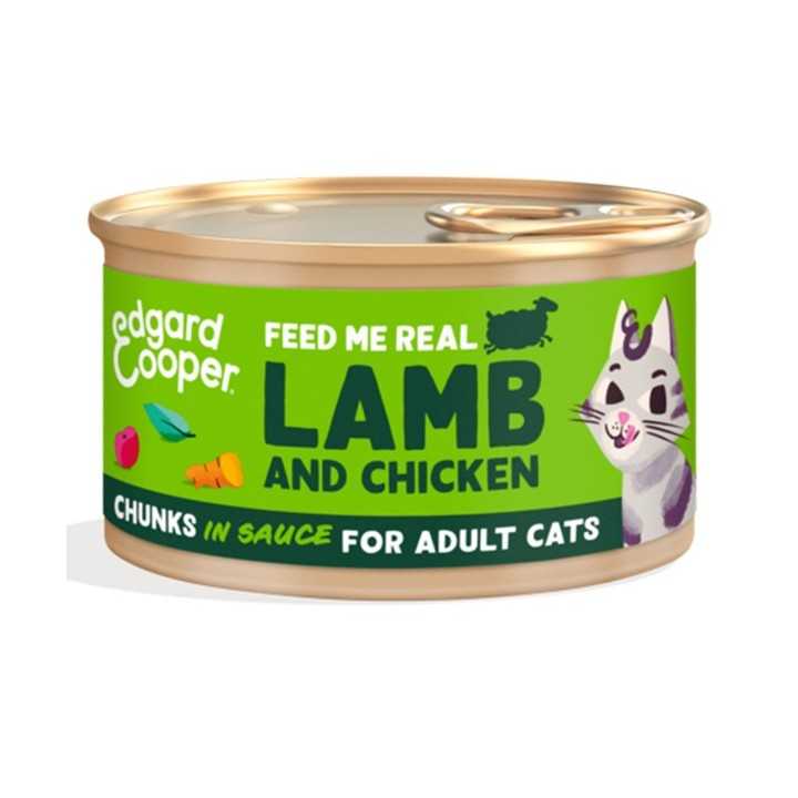 Edgard&Cooper Cat Adult Chunks Bocconcini Agnello & Pollo 85 Gr.