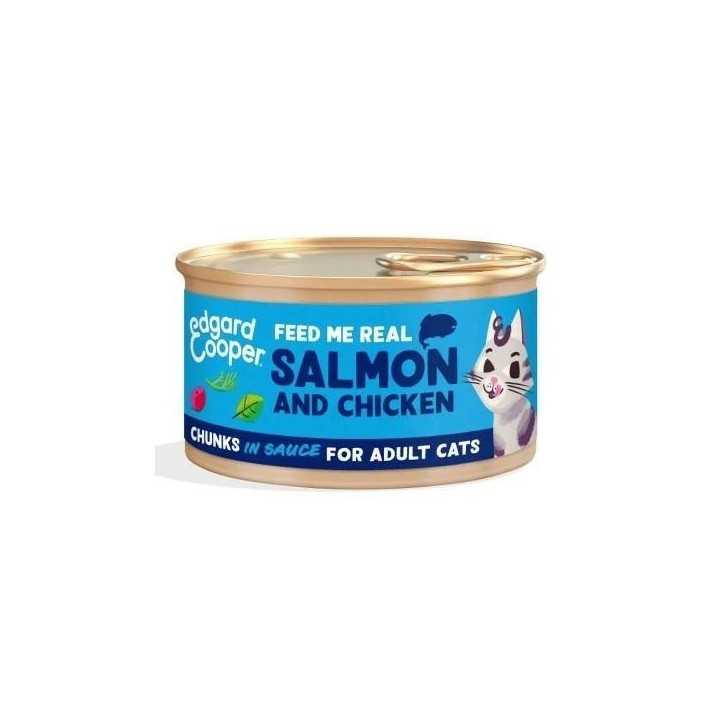 Edgard&Cooper Cat Adult Chunks Bocconcini Salmone & Pollo 85 Gr.
