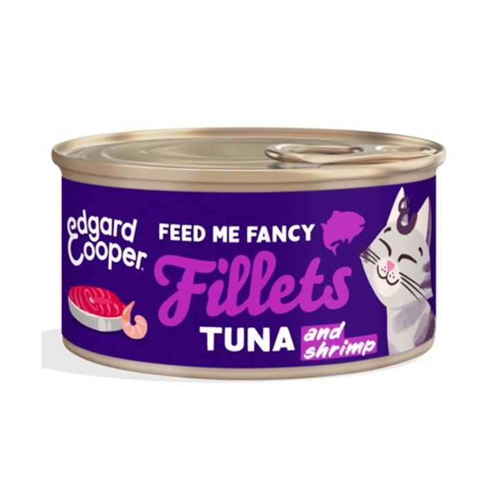 Edgard&Cooper Cat Adult Filetti Tonno & Gamberetti 70 Gr.