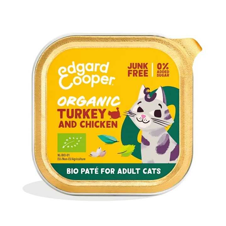Edgard&Cooper Cat Adult Pate' Organic Tacchino & Pollo 85 Gr.