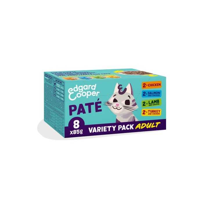 Edgard&Cooper Cat Adult Pate' Variety Pack Multipack (8 X 85 Gr.)