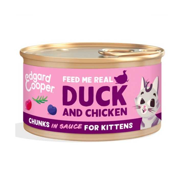 Edgard&Cooper Cat Kitten Chunks Bocconcini Anatra & Pollo 85 Gr.