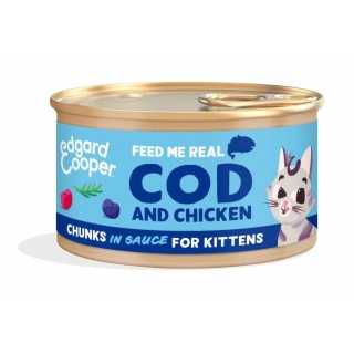 Edgard&Cooper Cat Kitten Chunks Bocconcini Merluzzo & Pollo 85 Gr.