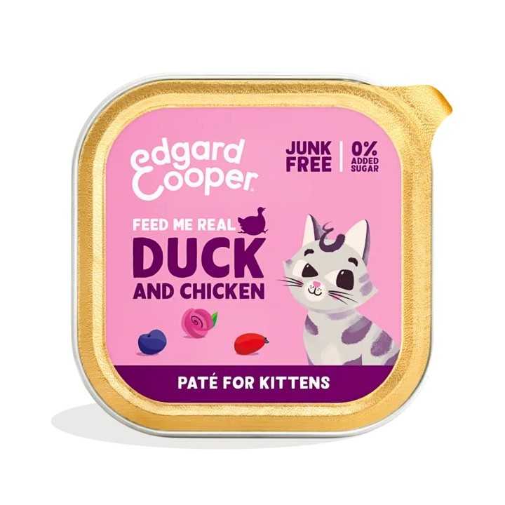 Edgard&Cooper Cat Kitten Pate' Anatra & Pollo 85 Gr.