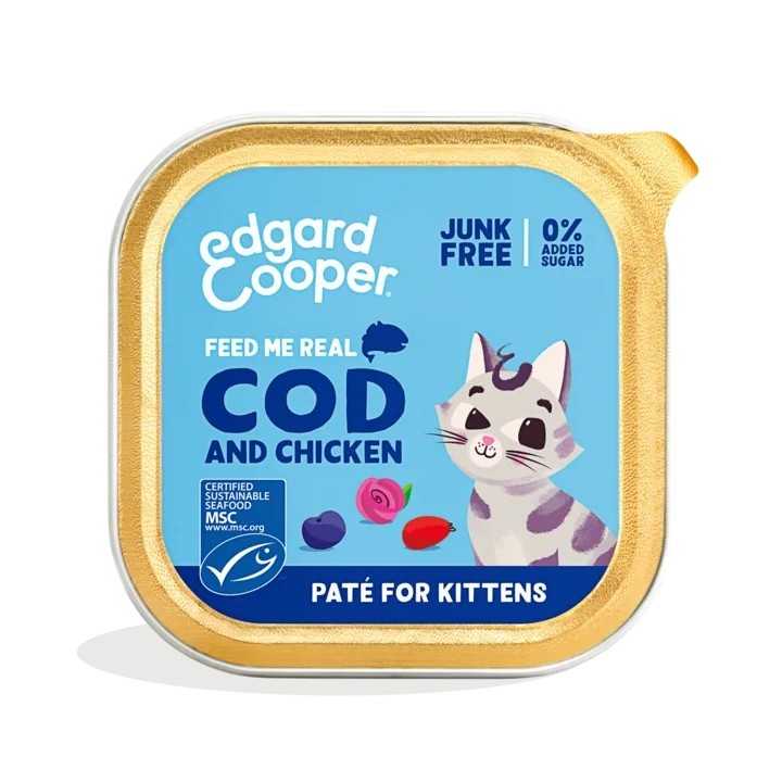 Edgard&Cooper Cat Kitten Pate' Merluzzo & Pollo 85 Gr.