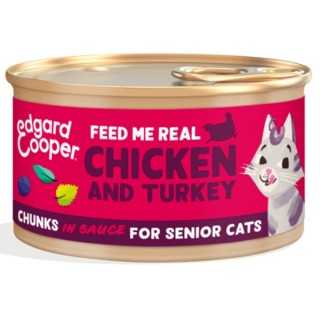 Edgard&Cooper Cat Senior Chunks Bocconcini Pollo & Tacchino 85 Gr.
