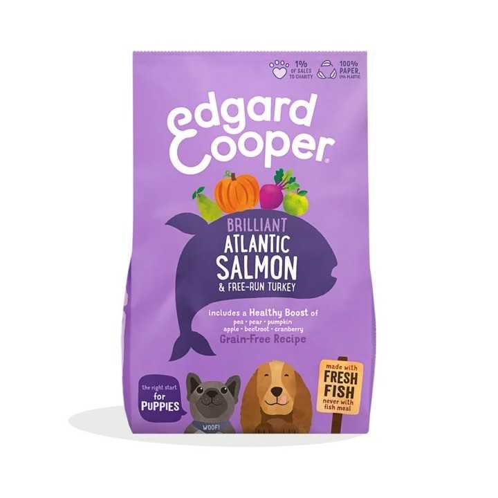 Edgard&Cooper Dog Puppy All Breeds Salmone & Tacchino 7 Kg.