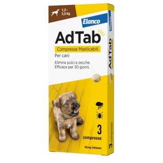Elanco Adtab Cane (56,25 Mg. / 1,3 - 2,5 Kg.) 3 Cpr.