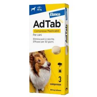 Elanco Adtab Cane (900 Mg. / 22 - 45 Kg.) 3 Cpr.