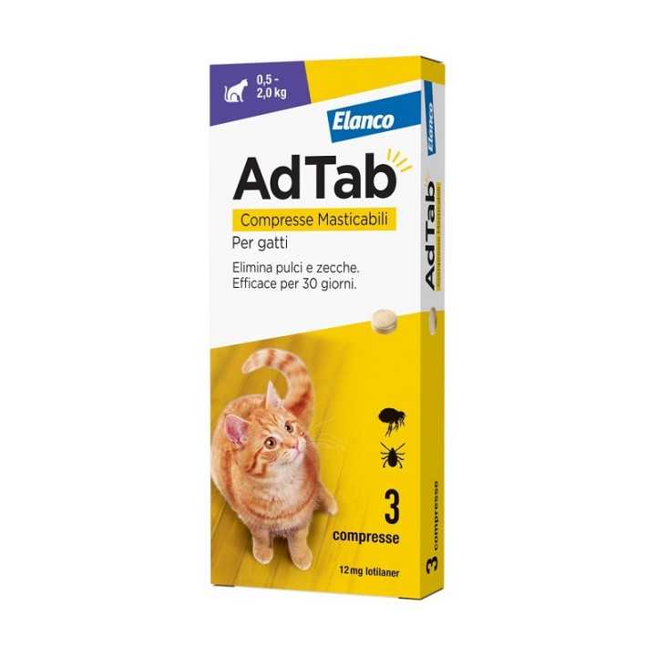 Elanco Adtab Gatto (12 Mg. / 0,5 - 2 Kg.) 3 Cpr.
