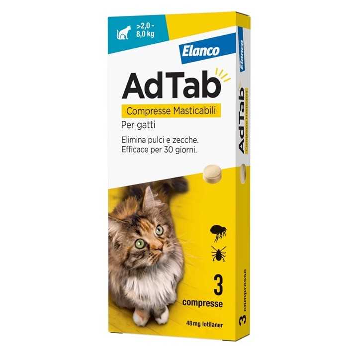 Elanco Adtab Gatto (48 Mg. / 2 - 8 Kg.) 3 Cpr.
