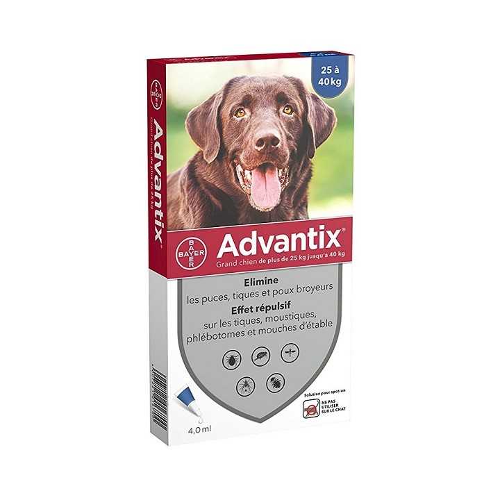 Elanco Advantix Spot-On Per Cani 25-40 Kg. 6 Pipette