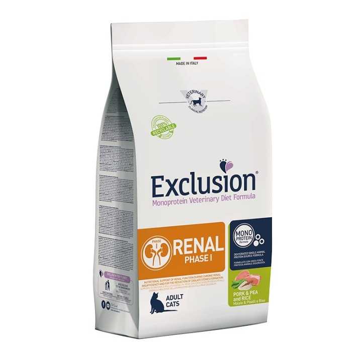 Exclusion Cat Diet Renal Phase I Maiale, Piselli & Riso 300 Gr.