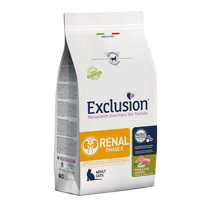 Exclusion Cat Diet Renal Phase Ii Maiale, Piselli & Riso 1,5 Kg.
