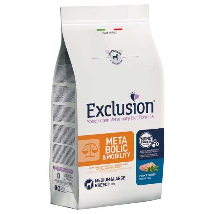 Exclusion Diet Medium/Large Metabolic & Mobility Maiale & Fibre 12 Kg.