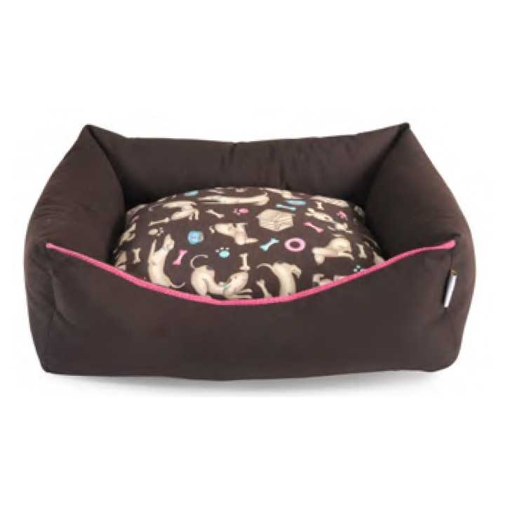 Fabotex Cuccia Rettangolare "Doggy Brown" 65 X 55 X 16 Cm.