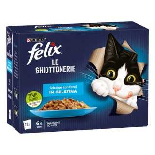 Felix Le Ghiottonerie Salmone & Tonno In Gelatina Multipack (12 X 85 Gr.)
