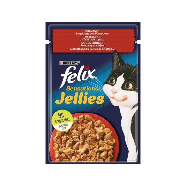 Felix Sensations Jellies Manzo & Pomodoro In Gelatina 85 Gr.
